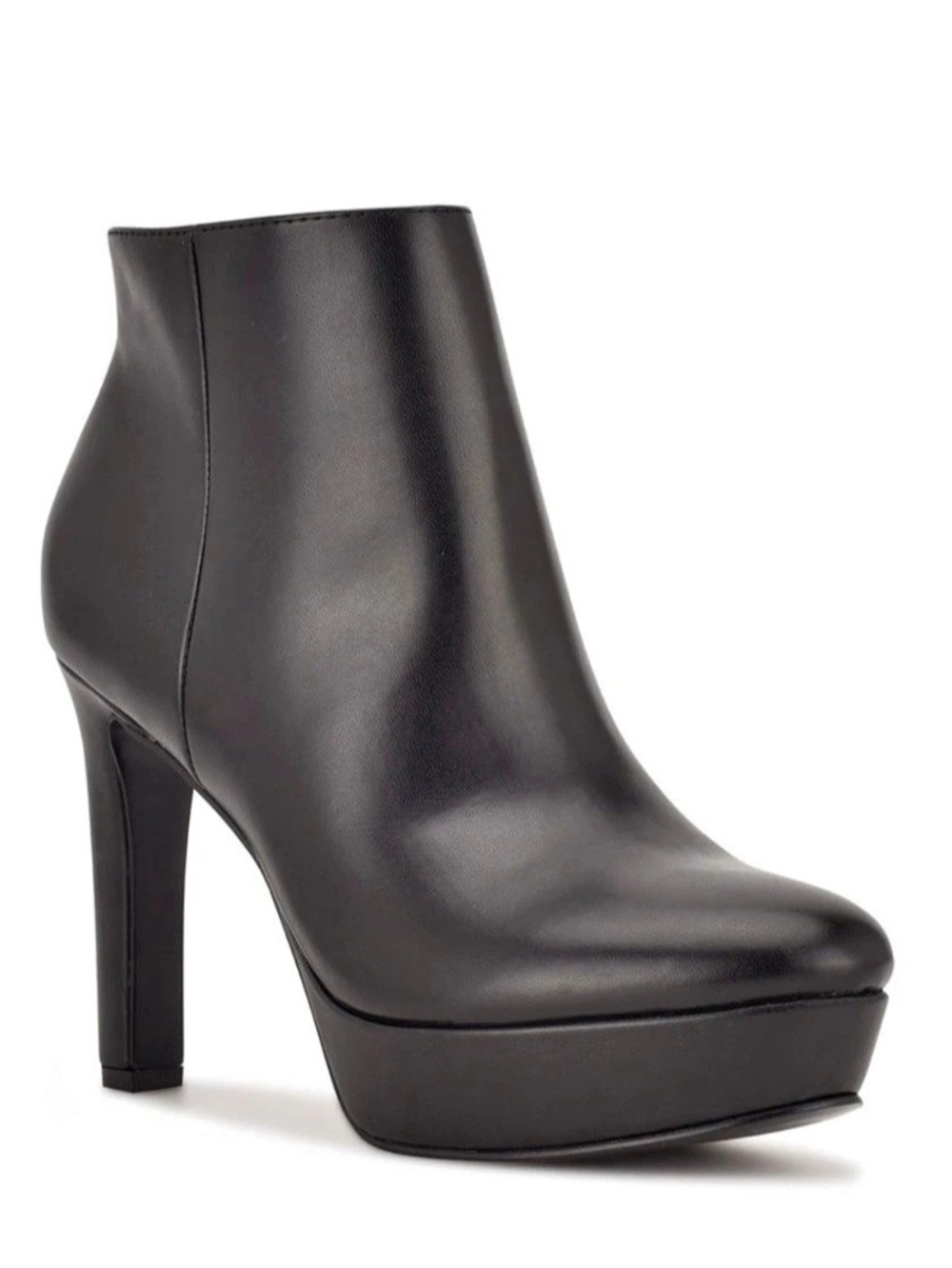 Nine West Platform Leather Booties Black